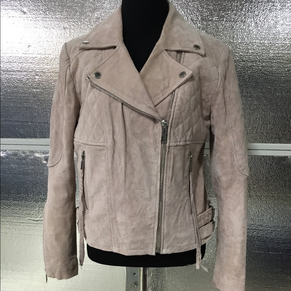 BCBG Light Pink Leather Jack. Size M. Like New.